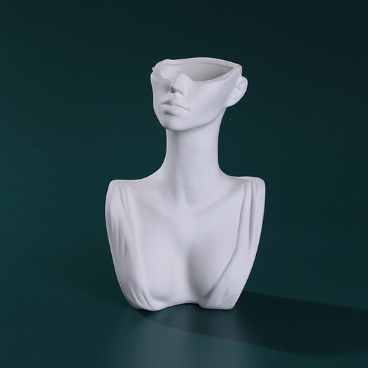 Cinnemoon - Vase aus Keramik mit humanem Gesicht
