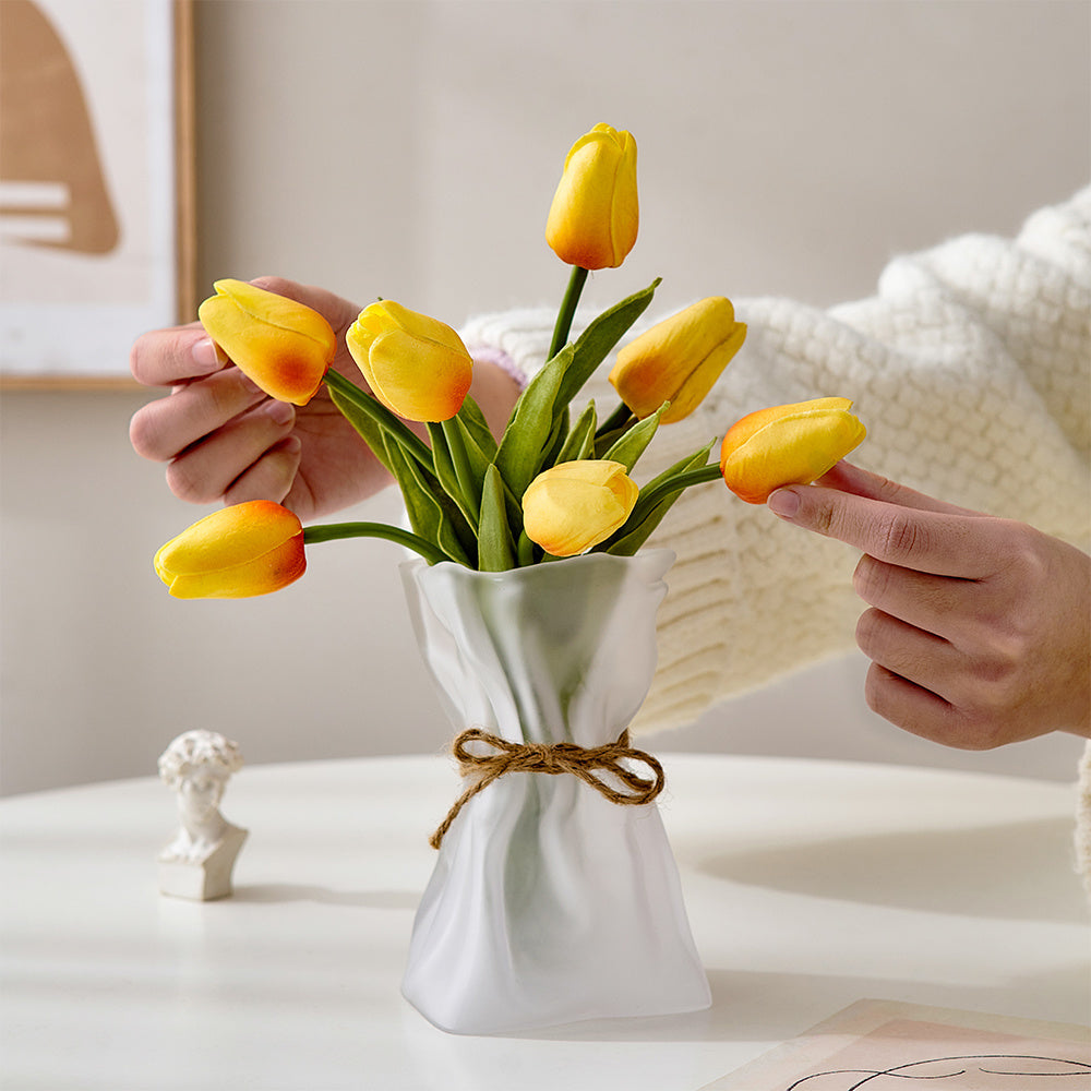 Origami-Vase aus Glas – Transparent, Farbvielfalt & Handgeblasen | Cinnemoon Decor