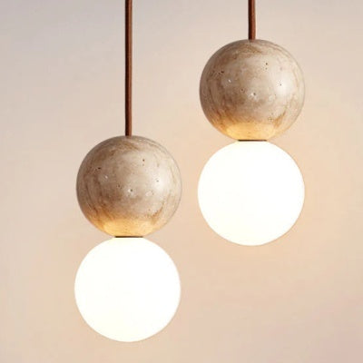 Travertin Pendelleuchte – Natürlich & Elegant | Cinnemoon Decor