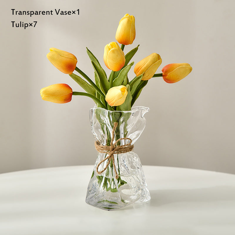 Origami-Vase aus Glas – Transparent, Farbvielfalt & Handgeblasen | Cinnemoon Decor