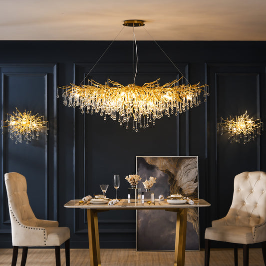 Glas-Kronleuchter LED – Elegant & Höhenverstellbar | Cinnemoon Decor