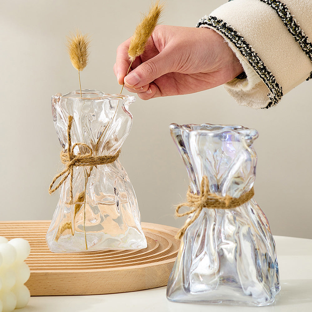 Origami-Vase aus Glas – Transparent, Farbvielfalt & Handgeblasen | Cinnemoon Decor