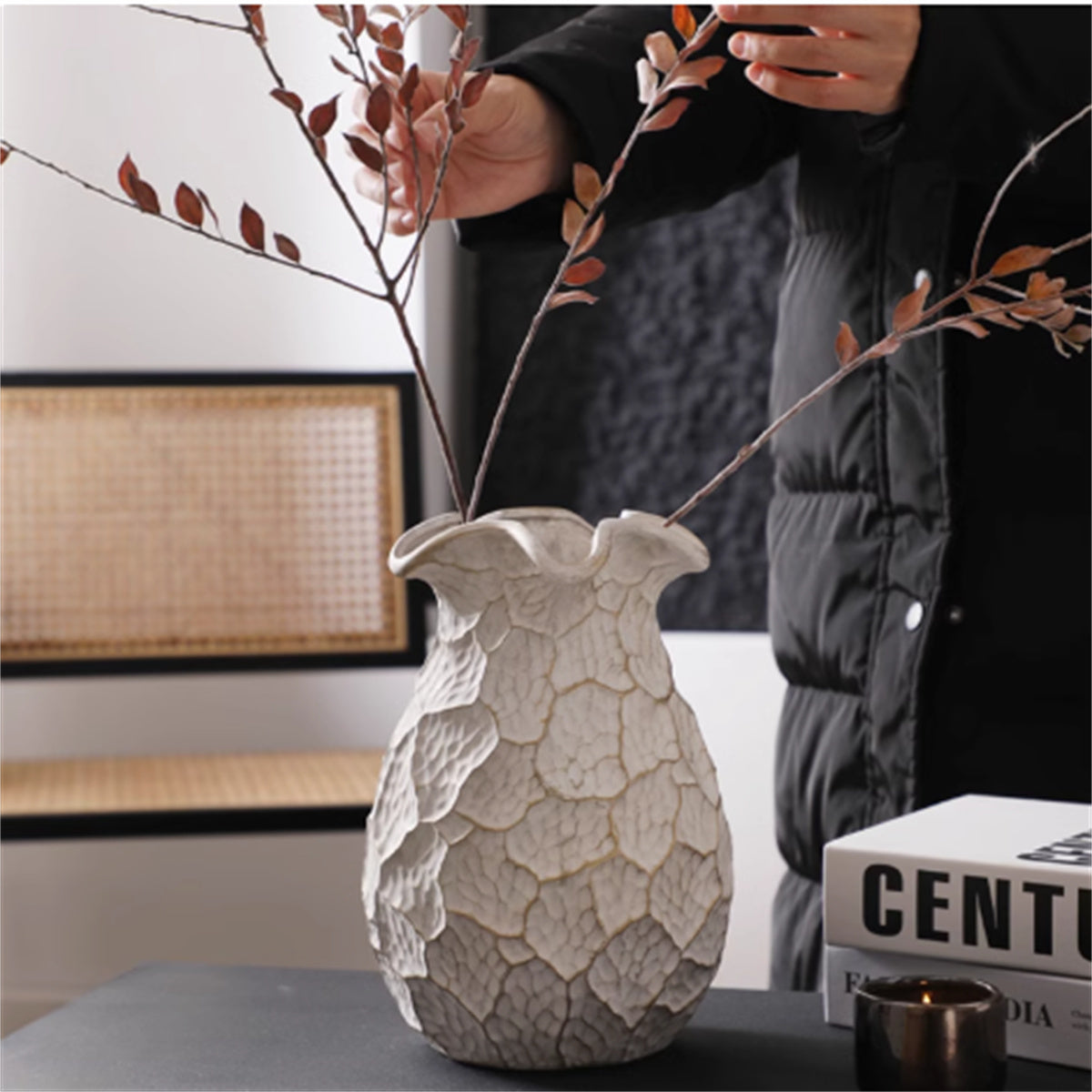 Handgemachte Wabi-Sabi Keramikvase – Natürlich & Stilvoll | Cinnemoon Decor
